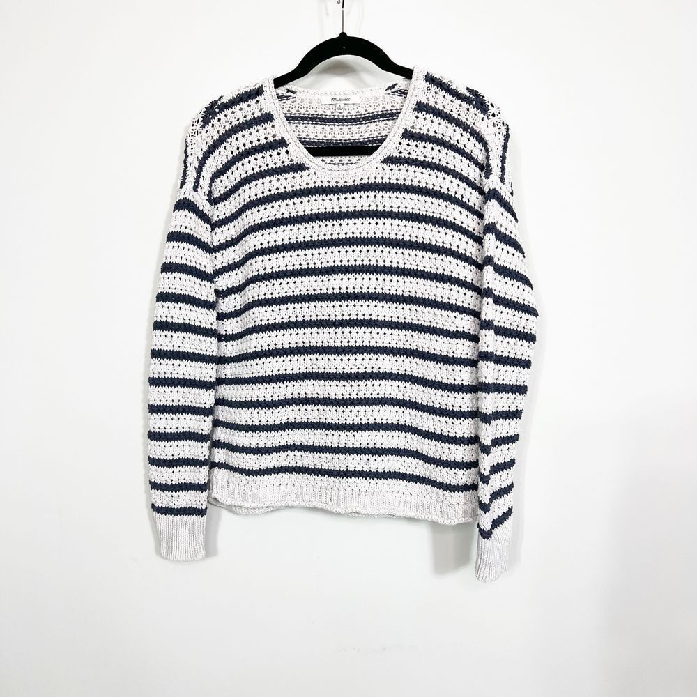 Madewell Sweater Striped Open Stitch Austen Pullover Womens Size Small